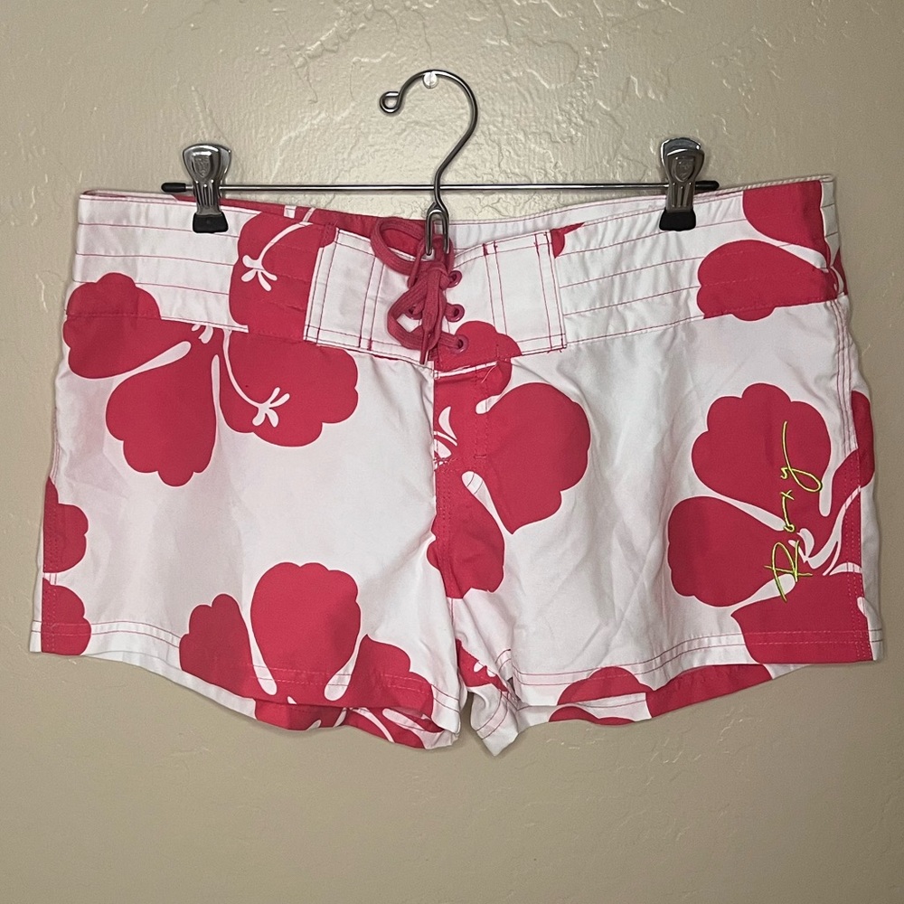 Roxy Pink and White Floral Board Shorts
